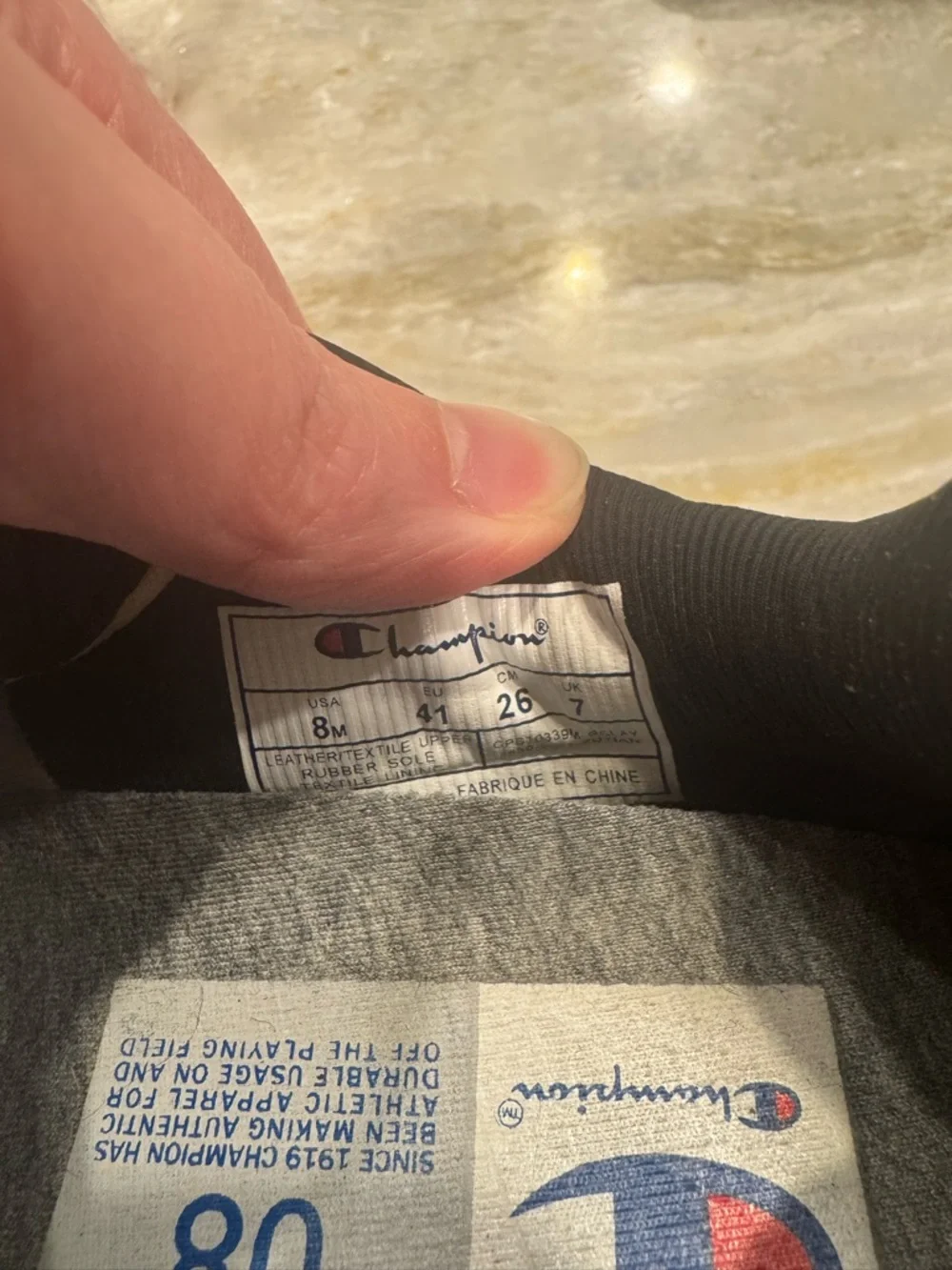 Champion White Black‎ Retro Runner Sneakers with Blue and Yellow Accents